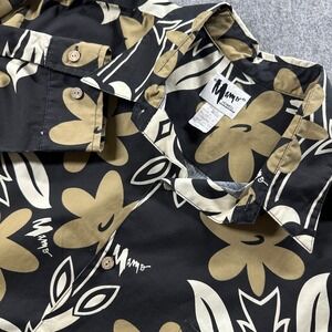 Mamo Howell Shirt Mens 2XL Black Floral Button Down Long Sleeve Made In Hawaii